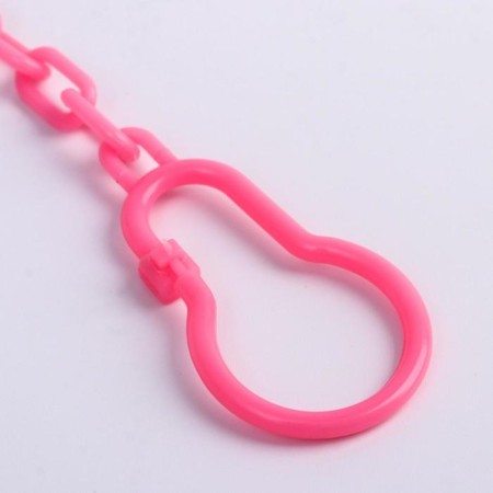Holder for the nipple - dummy "cat", on a chain, pink color-2