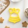 Bell form "bell", cutting, stamp, 10 × 7.5 cm, yellow color