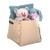 QWERTY basket for storage, from felt, 27 l, beige color