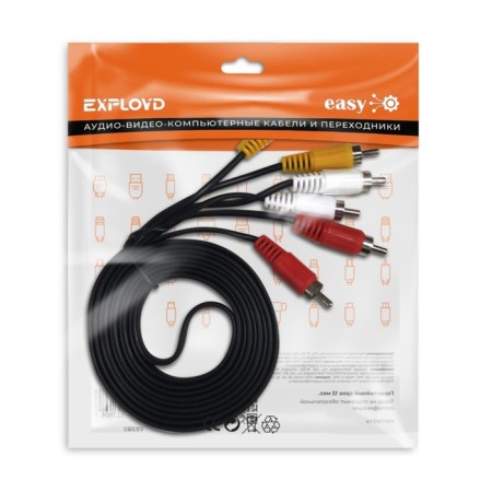 Audio/video EXPLOYD EX-K-1402, 3XRCA (M) -3XRCA (M), 2 m, black-1