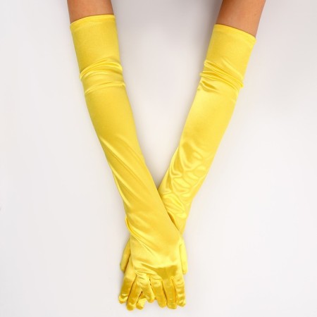 Carnival accessory - gloves 55cm, yellow color-1