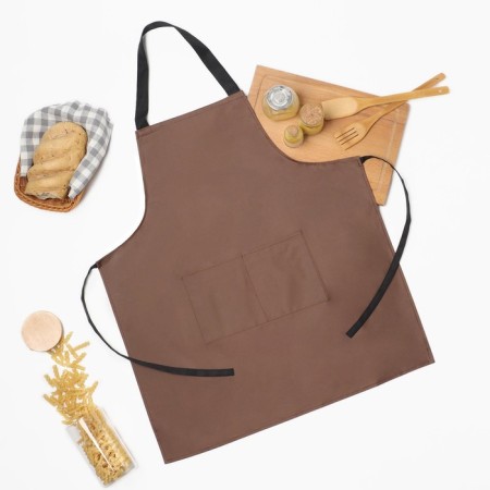 The apron is saving and I am brown color, 62*70cm, 100% p/e