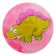 Children's ball "Dinosaurics", D = 25 cm, 60 g, pink color, Mix drawing