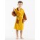 Terry robe for a boy, height 110-116 cm, yellow color