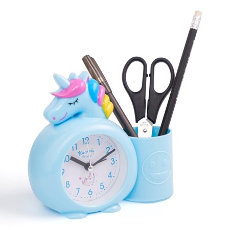 Clock - organizer with the alarm clock "Cute unicorn", discrete move, d -6.5 cm, 12.5 x 9 cm, aa-2
