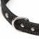 Collar of two-layer leather decorated, 64 x 3 cm, Osh 40-55 cm, black