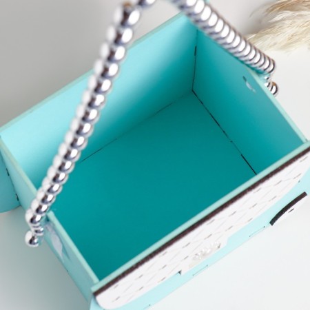 Wooden Kashpo 15.5x10x12 cm "Suma", Tiffany Pastel-Serebro-3