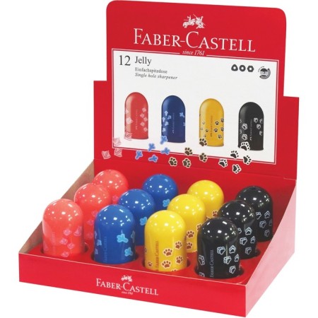 Plastic grinder Faber-Castell Jelly, 1 hole, container, mix-1