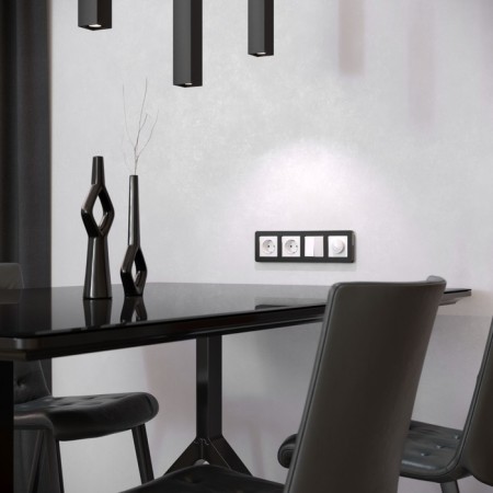 Frame W0042608, 4 Platinum sockets, black aluminum-3