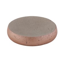 Axentia Concrete soap dish is gray with gilding ceramics, Ø 10.7 cm