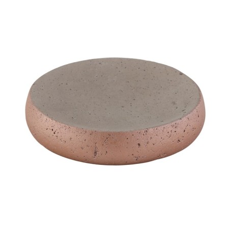 Axentia Concrete soap dish is gray with gilding ceramics, Ø 10.7 cm