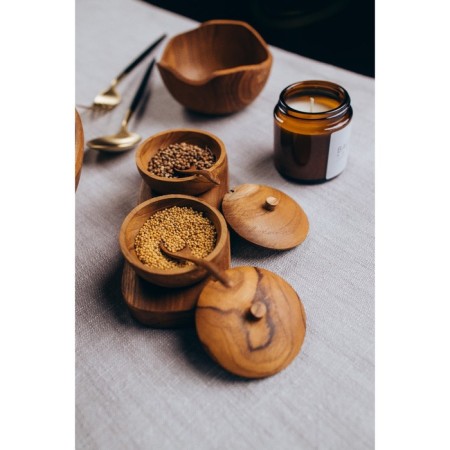 Banks for spices "Salt, pepper" 17x7x6 cm, tick tree-3