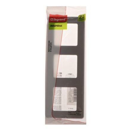 Frame Legrand Inspiria, 3 post, aluminum-2