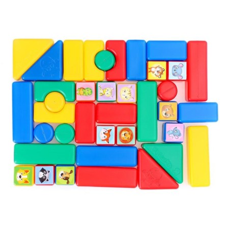 Set of colored cubes, "animals", 38 elements, 4x4 cm-6
