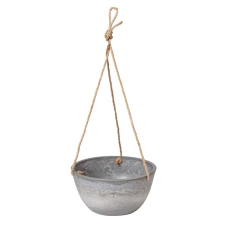 Kashpo for flowers suspended, 4 liter light charcoal 25.5x25x12.7cm