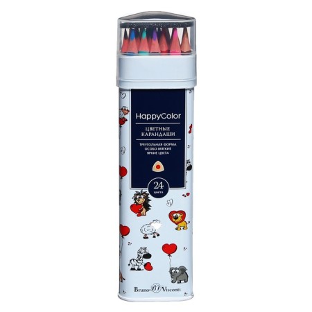 Pencils 24 Happycolor colors in a metal tube, mix-6