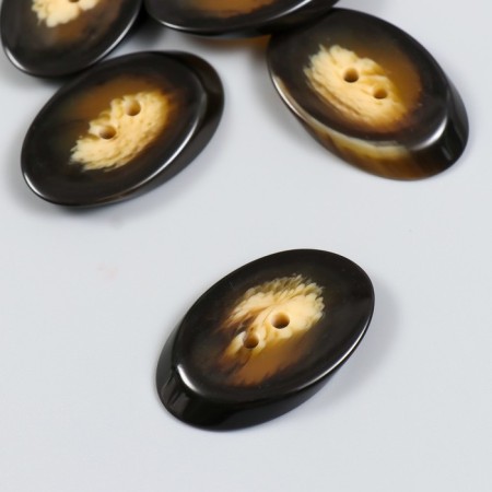Button plastic for creativity 2 punctures "Eclipse. Oval" 4x2.5x0.5 cm