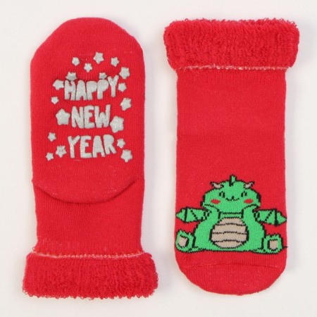 Nosk children's terry with stoppers of crumb I "Dracos" 12-14 cm, red-1