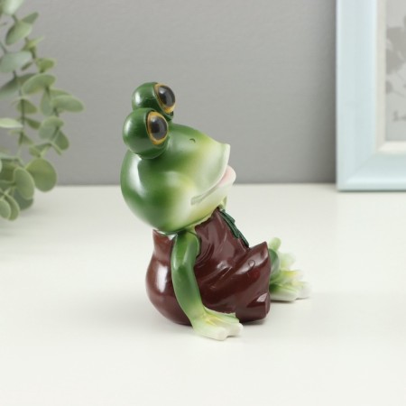 Figure "Frog with chamomile" 7x9.5x11.5cm-2