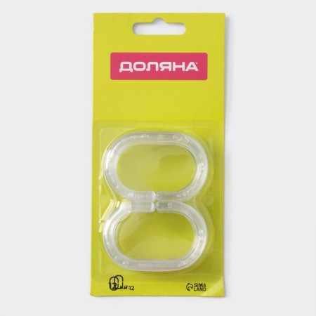 A set of rings for curtains in the bathroom, plastic, 12 pcs, transparent-6