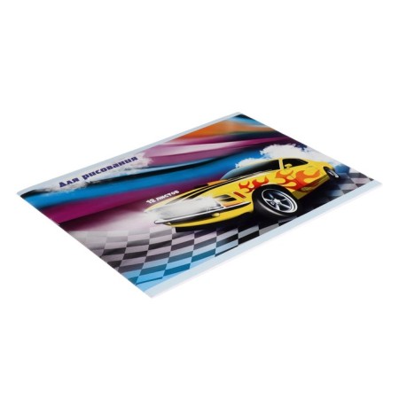 Album for drawing A4, 12 sheets on the "Auto" paper clip, covered cardboard, internal block offset 100 g/m²-1
