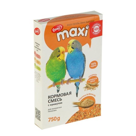 Feed "Eshka Maxi" for wavy parrots, with sesame seeds, 750 g