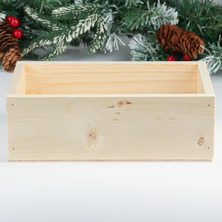 Kashpo wooden 24.5 × 14 × 8 cm "New Year's. Deer in the snow"-1