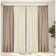 Set of curtains "Canvas", size 200x250 cm, 2 pcs, beige color, milk