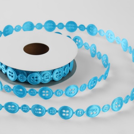Figure tape "Buttons", 15 mm, 9 ± 0.5 m, blue color
