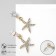 Earrings with rhinestones "Sea star", white color in gold