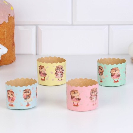 Paper form for cupcake, muffins and kulich "ovushkia" (packing 4000 pcs) 60x45mm-1