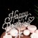 Topper "Happy Birthday", silver, with a bow, give beautifully