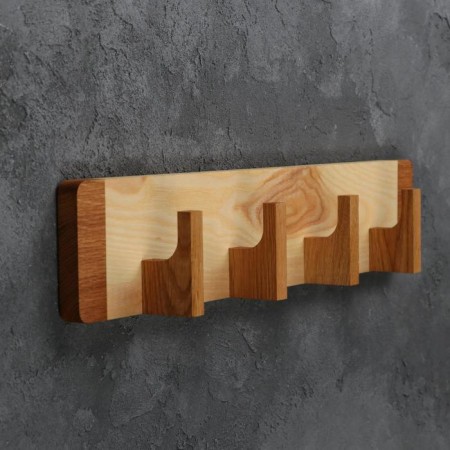 Wooden hanger wall, on 4 hooks, array of oak, ash-2