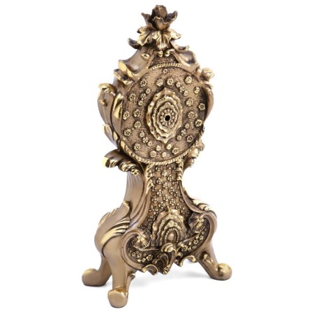 Table fireplace clock "Rococo", H-38 cm, di-10 cm dial, bronze-2