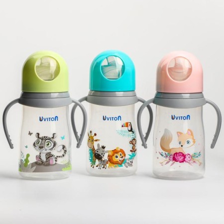 A bottle for feeding, wide throat, Ø50mm, 250ml. Zoo, Mix color-1