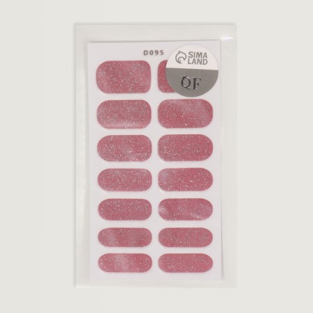 Manicure films, 14 pcs, with sparkles, the color is light - pink-2