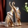 Polystone souvenir "Golden elephants with white rhinestones" set 28.5x21x8.3 cm