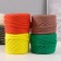 Knitted yarn set No. 9, 4x30 m/100 g, width 7-9 mm (cocoa, yellow, orange, kiwi)