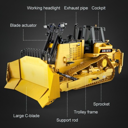 Radio -controlled designer "Construction bulldozer", 2826 parts, scale 1:17-6