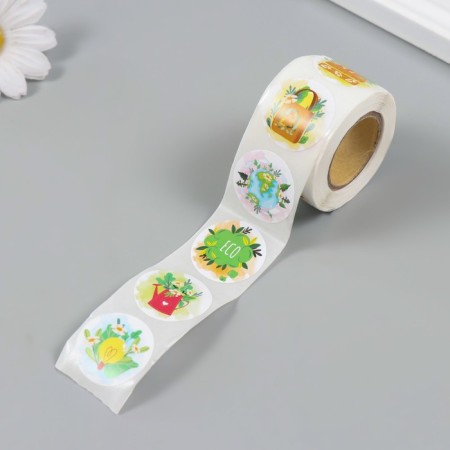Stick Paper "Ecology. Cartoon" d = 2.5 cm 252 pcs in roll-4