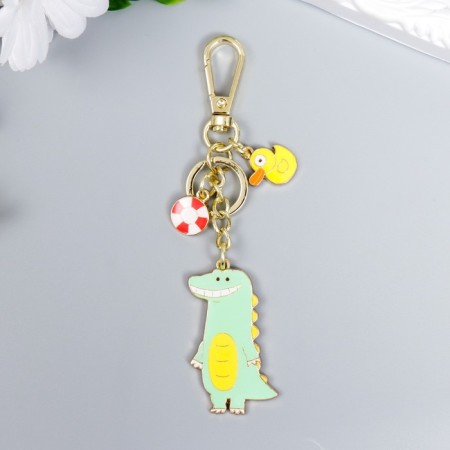 Trick metal, enamel with a carbine "Crocodile with a circle and a duck"-1