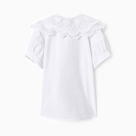 Blouse for girls, white color, height 128 cm-3