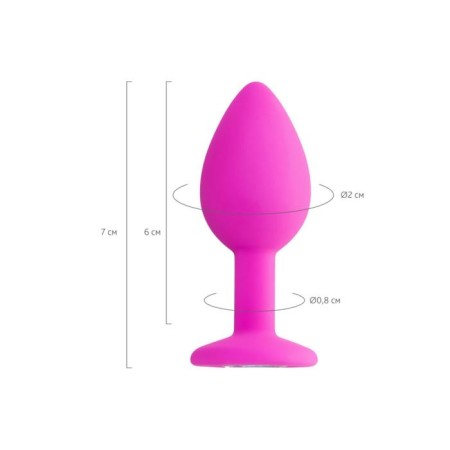 Anal plug Brilliant, silicone, pink color, 7 cm, d = 2 cm-5