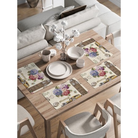 A set of napkins for setting the London table, rectangular, rounded edges, size 30x46 cm, 4 pcs