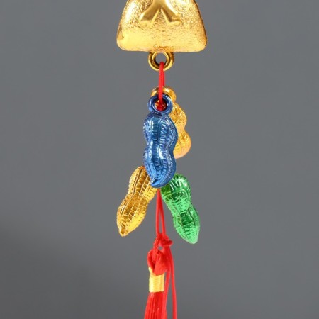 Plastic suspension, textiles "Golden Cash bag with peanuts" 25 cm-2