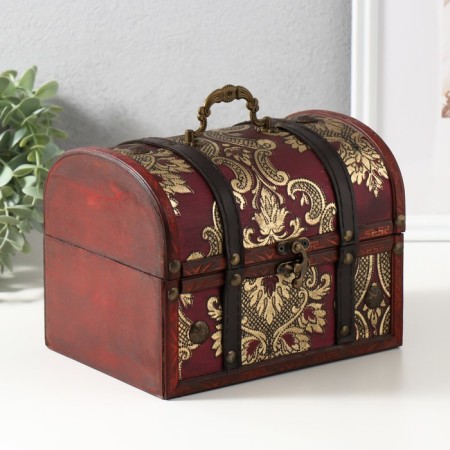 Casket chest "Chinese cucumbers on red" 20x15x15.5 cm