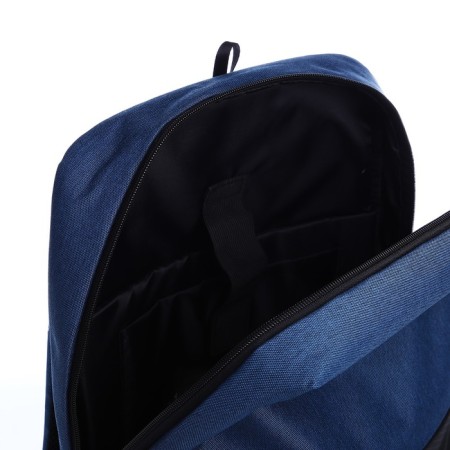 Backpack from textiles on lightning, Erich Krause, 1 pocket, USB connector, blue color-6