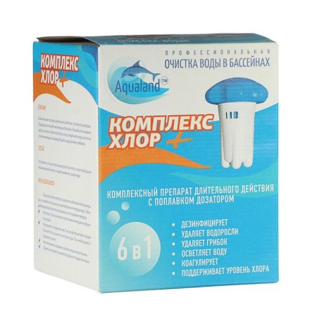 Aqualand complex complex “Complex - chlorine”, 6 in 1, with a float and a dispenser, 580 g-5