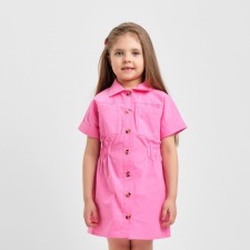 Children's dress with KAFTAN pockets, size 36 (134-140 cm), bright pink color