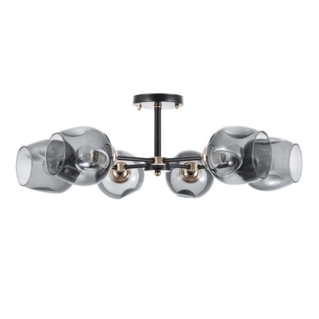 Molecule chandelier 6he27 40W black and gold 75x75x36 cm-4